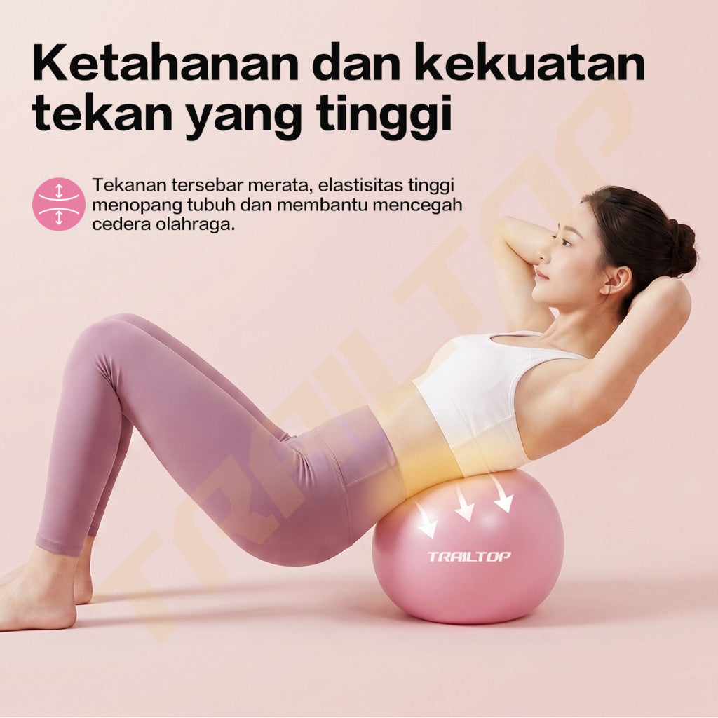TrailTop Bola Yoga Mini Pilates Ball Anti Burst Bola Senam Fitness Core Exercise Gym untuk Wanita & Pria