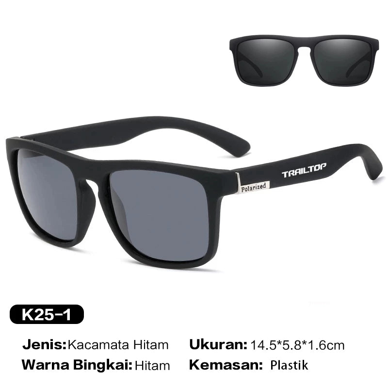 TrailTop Kacamata Hitam Pria Wanita Aviation HD Polarized UV400 Anti Silau Cahaya Matahari