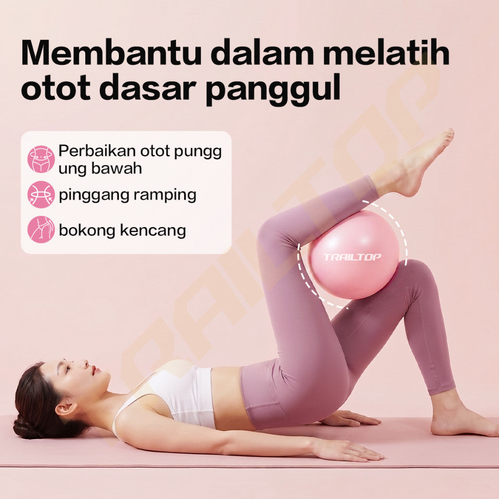 TrailTop Bola Yoga Mini Pilates Ball Anti Burst Bola Senam Fitness Core Exercise Gym untuk Wanita & Pria