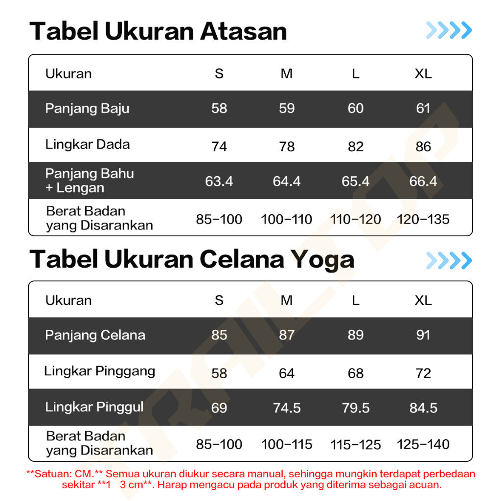 TrailTop Set Yoga Bahan Adem & Ringan Quick Dry Anti UV  Pakaian Gym Yoga Berkualitas Tinggi