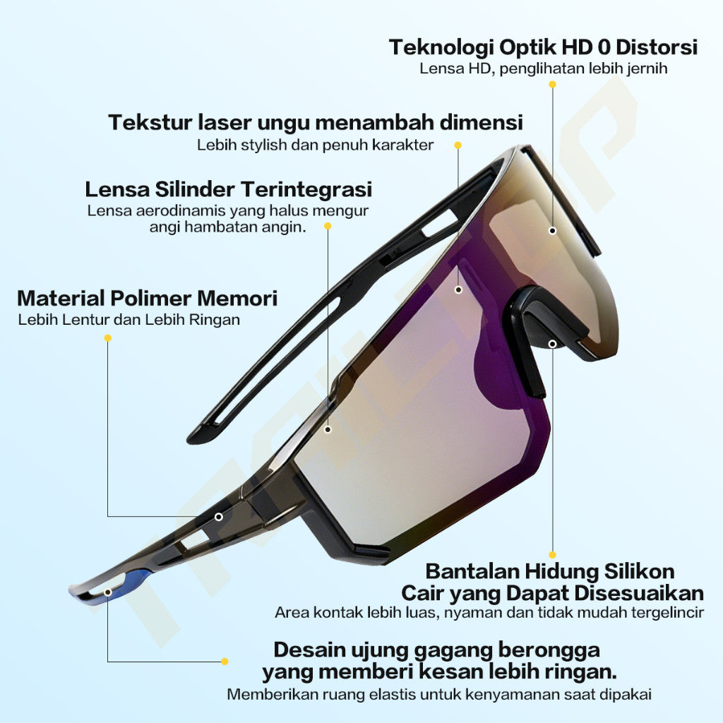 TrailTop Kacamata Sepeda Sport Outdoor Kacamata Hitam Aviation HD Polarized UV400 Anti Silau