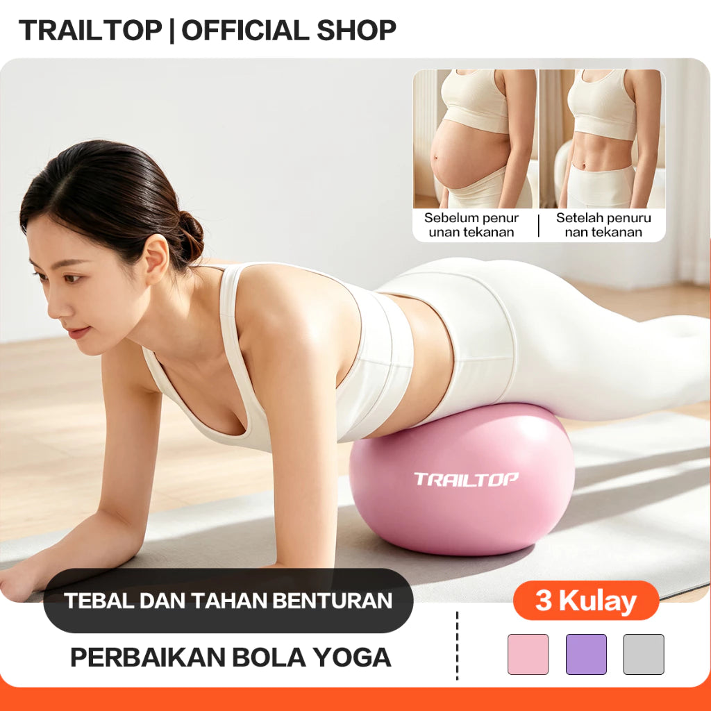 READY TrailTop Bola Yoga Mini Pilates Ball Anti Burst Bola Senam Fitness Core Exercise Gym untuk Wanita & Pria