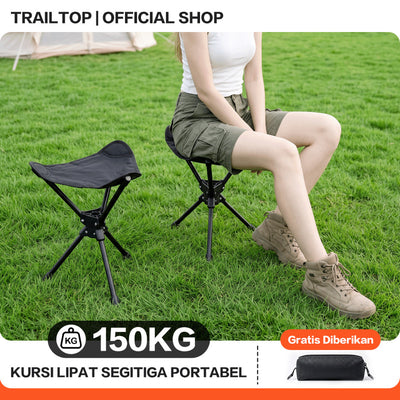 TrailTop Kursi Lipat Camping Putar 360° Portable Kursi Outdoor Pancing Hiking Piknik Tahan 150KG