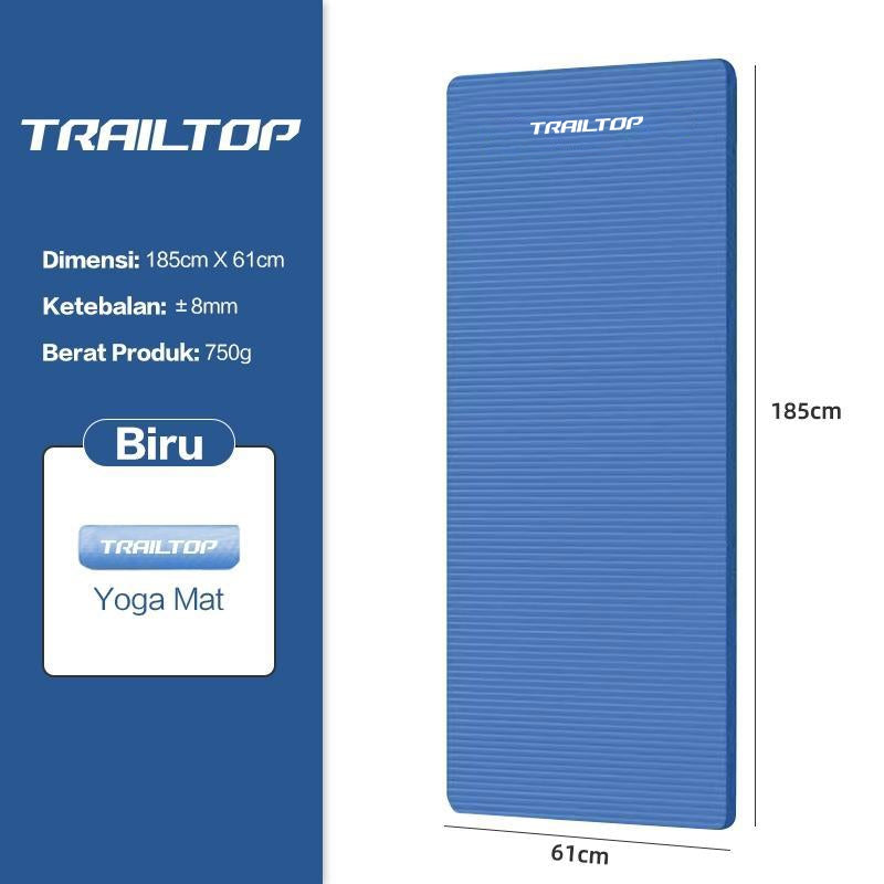 TrailTop Matras Olahraga 8/10MM Matras Yoga Premium Anti Slip Yoga Mat Karpet Olahraga Workout