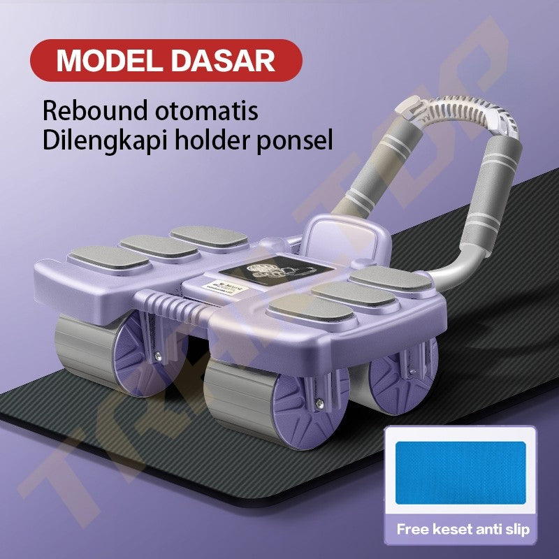 TrailTop Ab Roller 4 Wheel Alat Latihan Otot Perut Olahraga Fitur Penghitung Cerdas