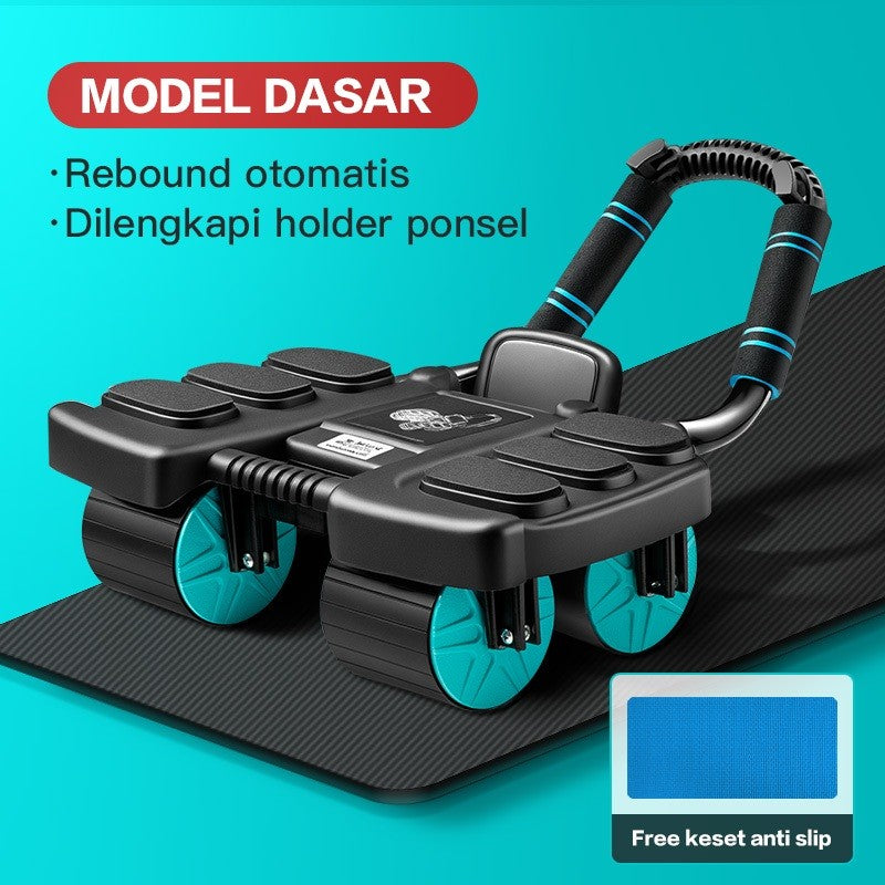 TrailTop Ab Roller 4 Wheel Alat Latihan Otot Perut Olahraga Fitur Penghitung Cerdas