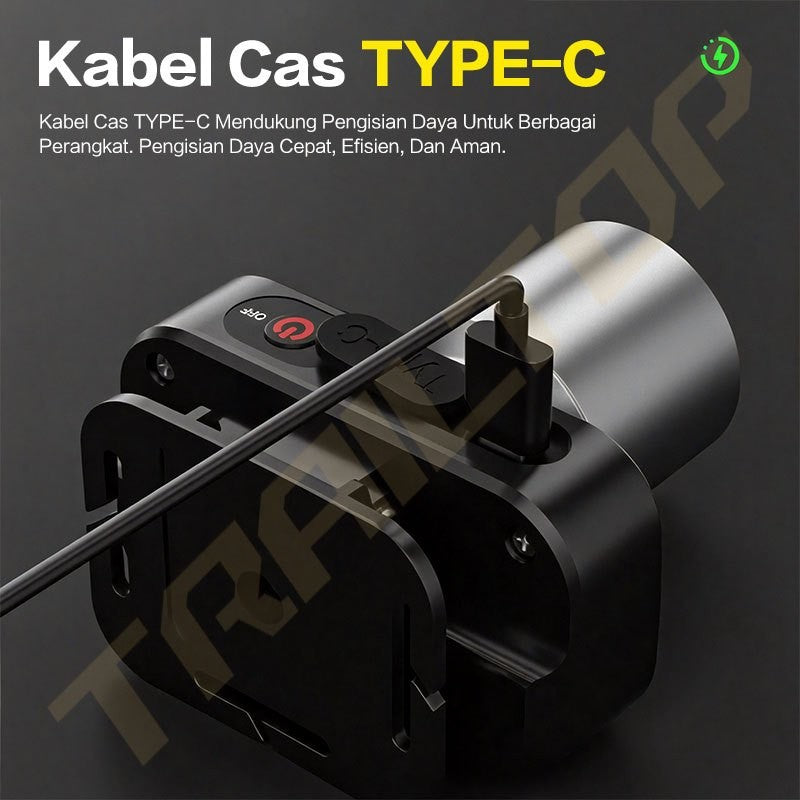 TrailTop Senter Kepala lED Super Terang Tahan 10 Jam Fast Charging Zoom Teleskopik 3000mAh 1000Lumen