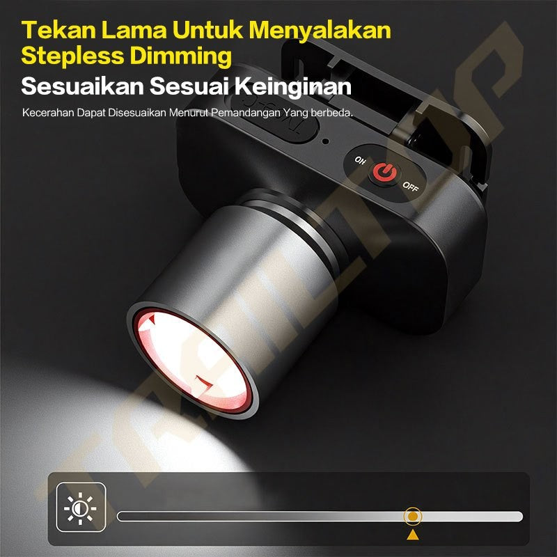 TrailTop Senter Kepala lED Super Terang Tahan 10 Jam Fast Charging Zoom Teleskopik 3000mAh 1000Lumen