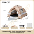 TrailTop Tenda Camping Outdoor Otomatis 4-6 Orang Anti Air Tahan Sinar UV 200x200cm