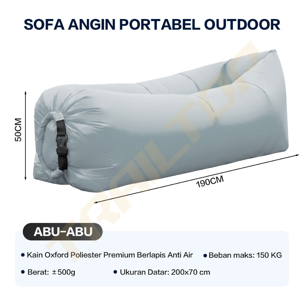 TrailTop Lazy Bag Sofa Angin Camping 190CM Tanpa Pompa Portable Ringan Tahan Air Beban 150KG