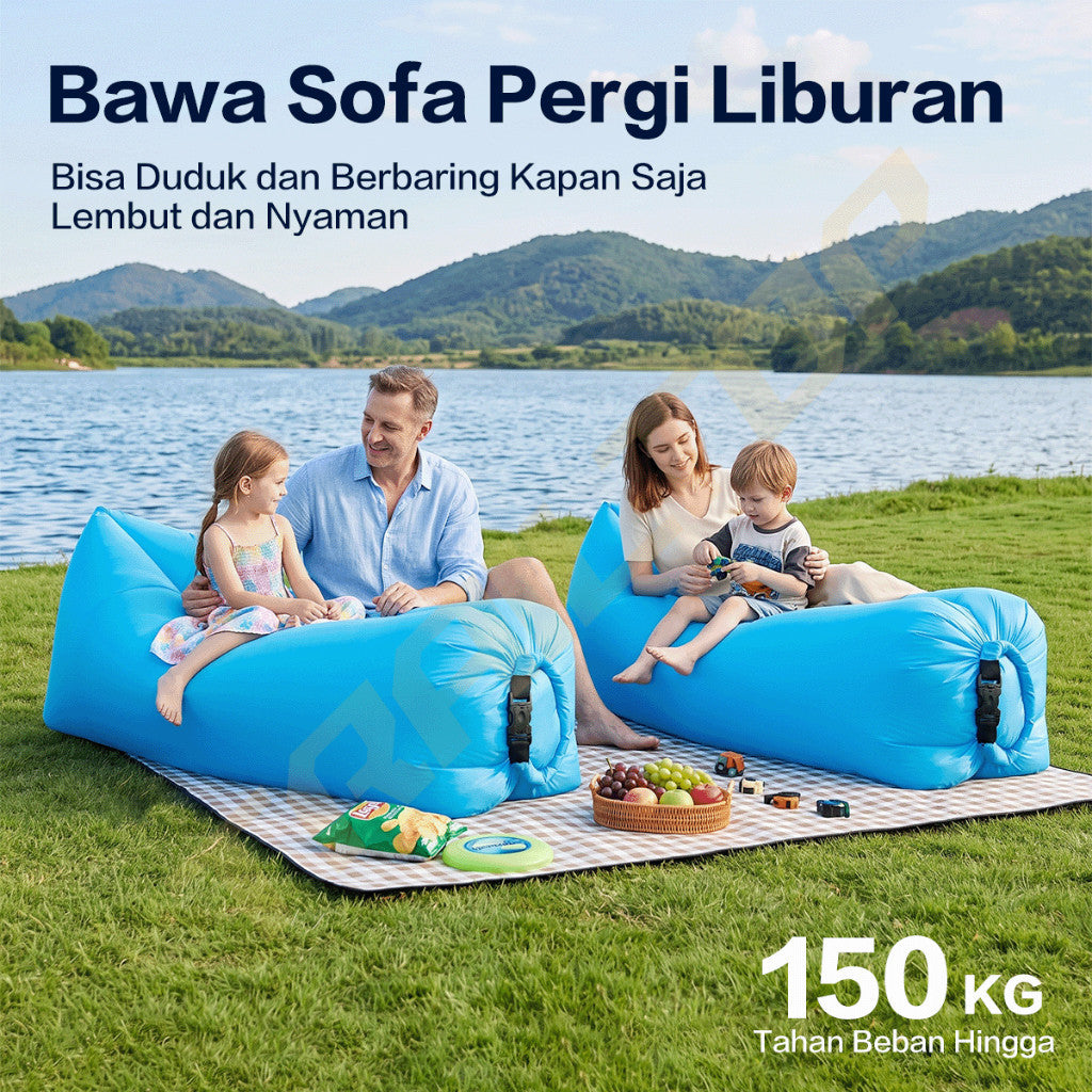 TrailTop Lazy Bag Sofa Angin Camping 190CM Tanpa Pompa Portable Ringan Tahan Air Beban 150KG