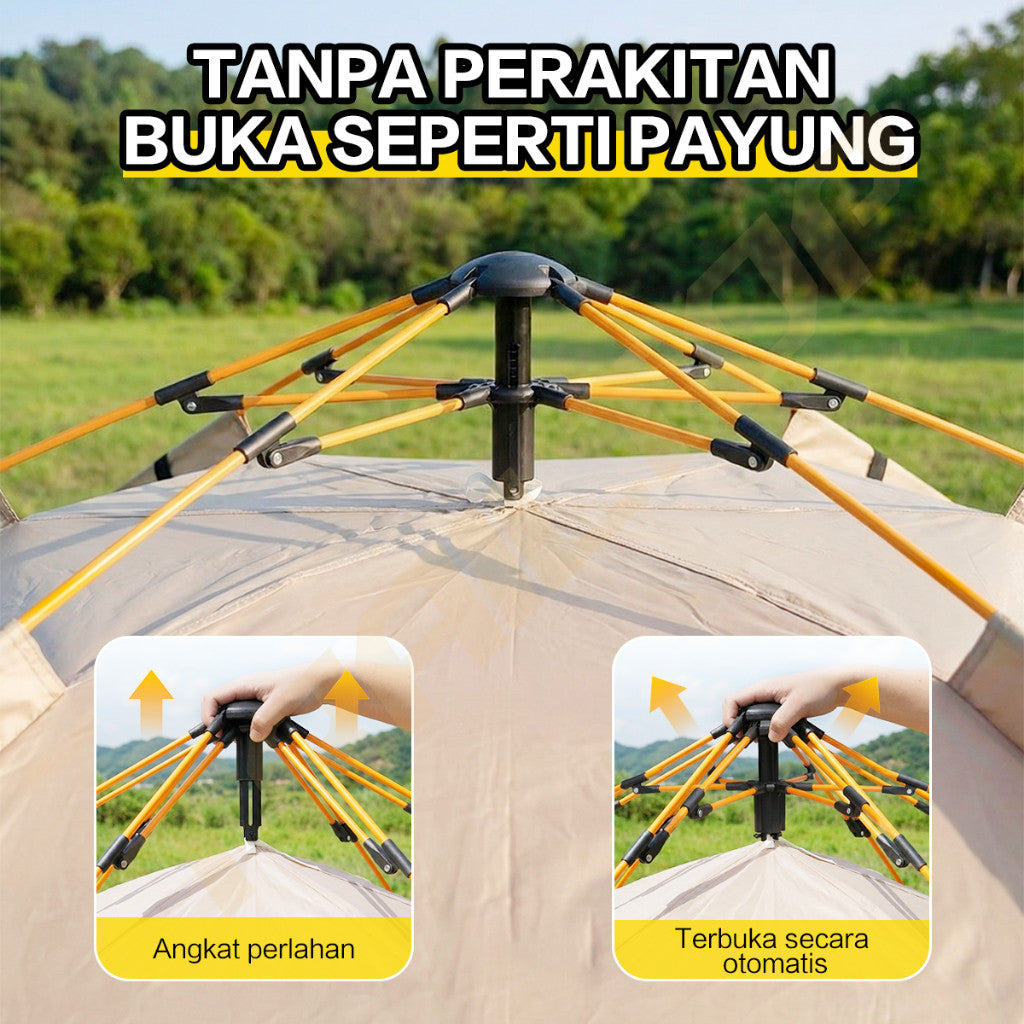 TrailTop Tenda Camping Outdoor Otomatis 4-6 Orang Anti Air Tahan Sinar UV 200x200cm