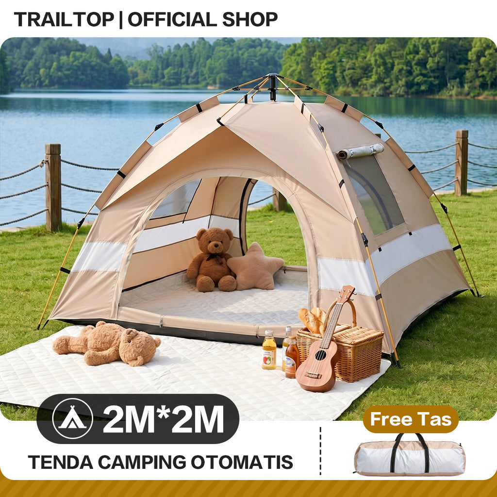 TrailTop Tenda Camping Outdoor Otomatis 4-6 Orang Anti Air Tahan Sinar UV 200x200cm