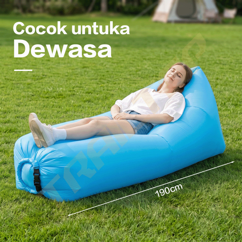 TrailTop Lazy Bag Sofa Angin Camping 190CM Tanpa Pompa Portable Ringan Tahan Air Beban 150KG